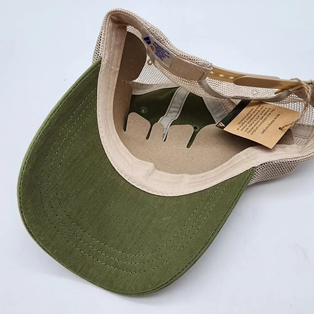 St. Lucia Coordinates West Indies Cap Hap Trucker Mesh Snapback Green Tan OS